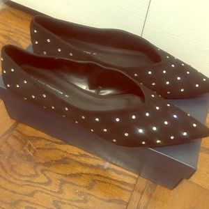 Zara suede rhinestone pointy flats shoes